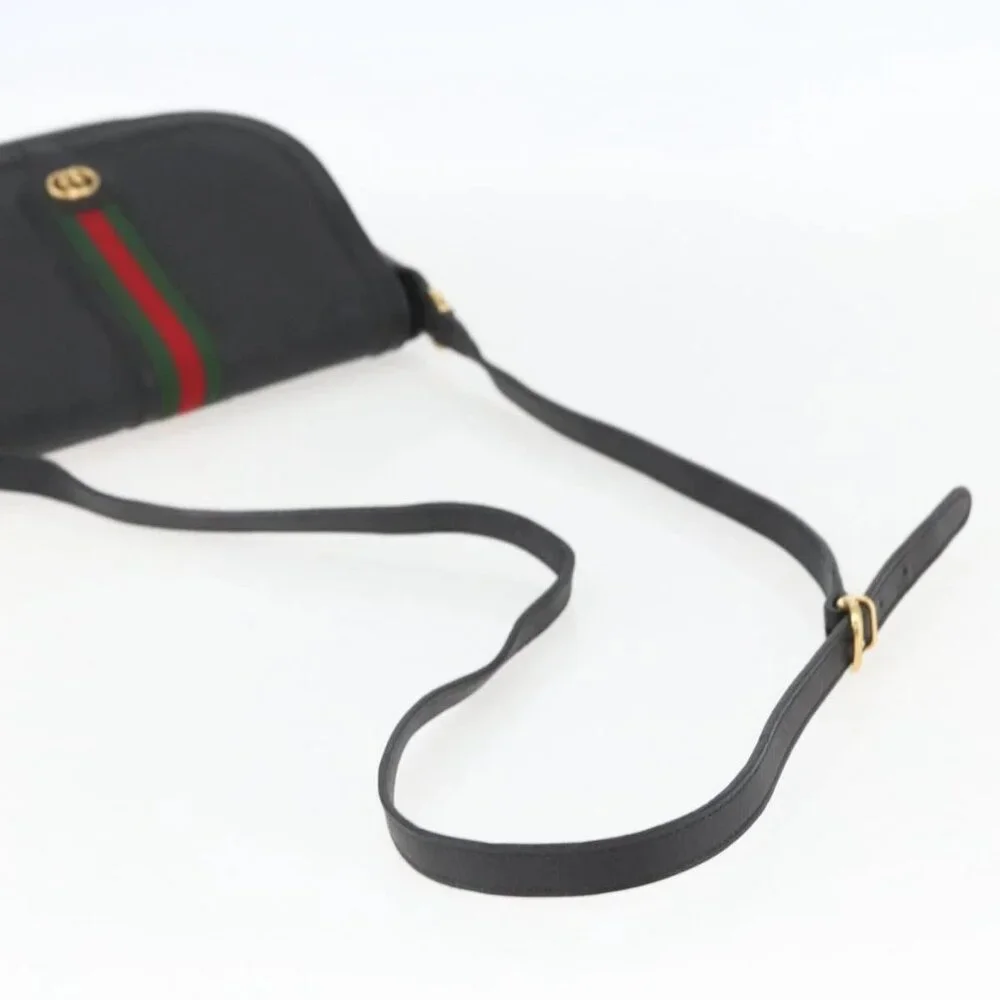 GUCCI Micro GG Supreme Web Sherry Line Bag PVC Black 001 115 0914 Auth 157221